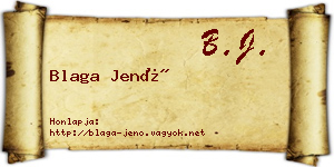 Blaga Jenő névjegykártya