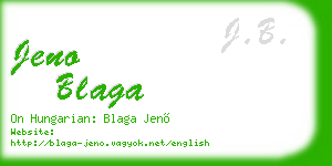 jeno blaga business card