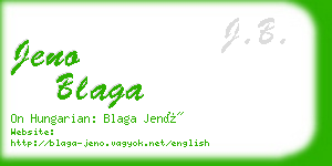 jeno blaga business card